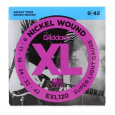 D'Addario EXL120 Nickel Wound Super Light Electric Strings (.009-.042)